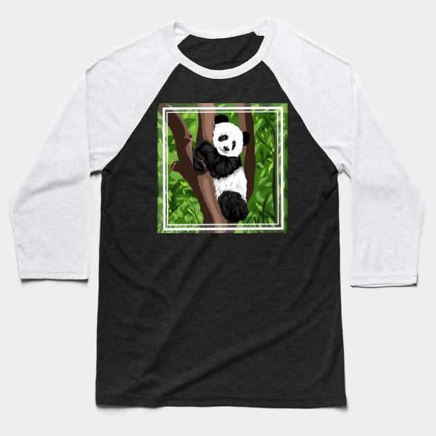 Panda Baseball T-Shirt by Fadmel